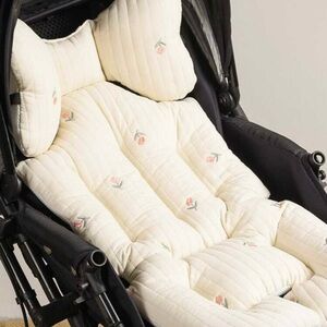 Floral Cream Stroller Cushion